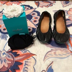 Tieks black leather flats
